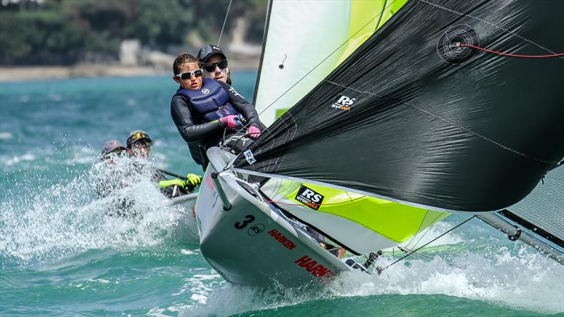 Fresh winds test crews at the 2020 RS Feva Nationals at Wakatere